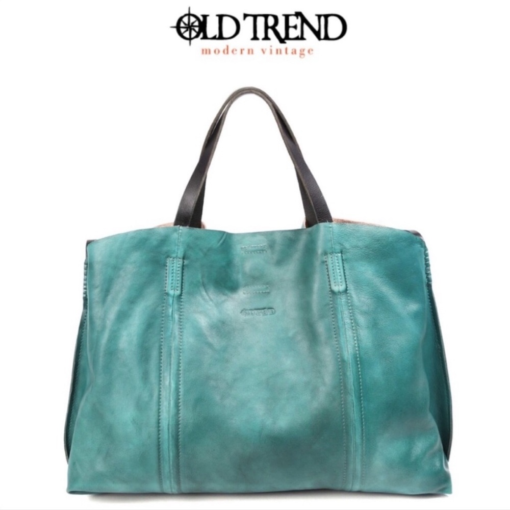 Old Trend Teal Leather Tote